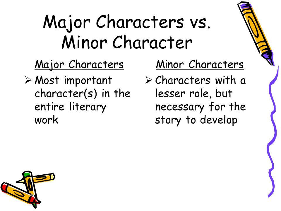 Minor characters in a story